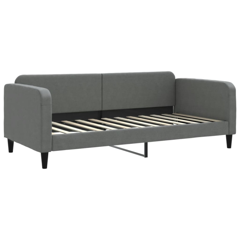 Sofa z funkcją spania, ciemnoszara, 90x200 cm, obita tkaniną