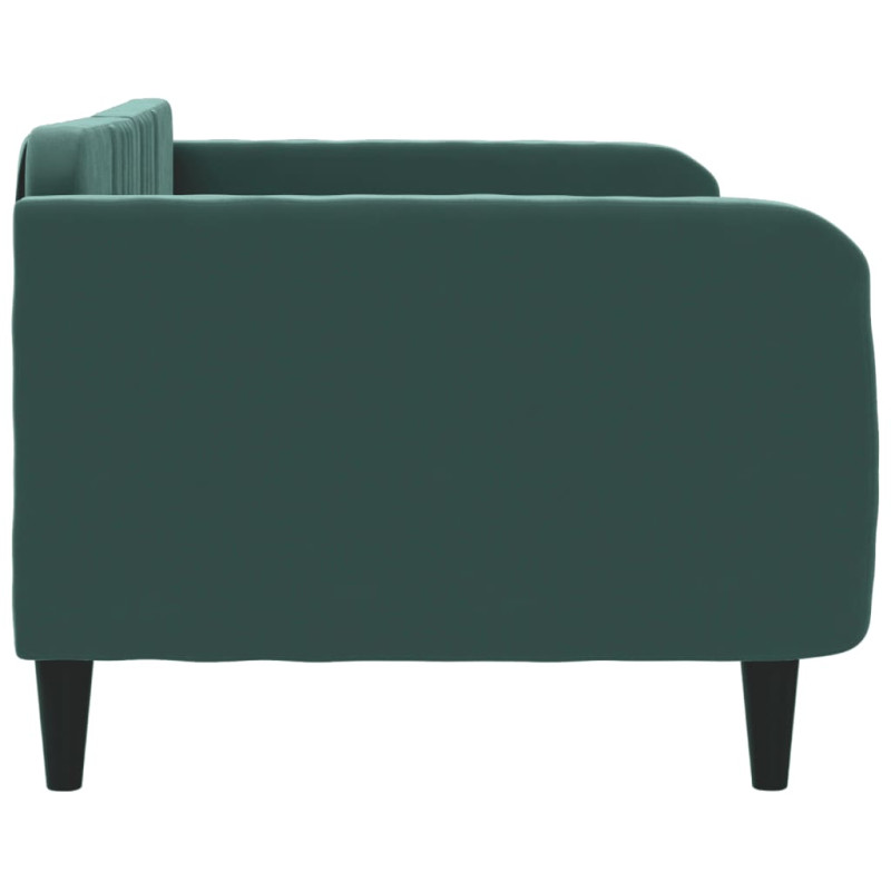 Sofa z funkcją spania, ciemnozielona, 90x200cm, obita aksamitem