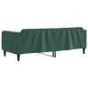 Sofa z funkcją spania, ciemnozielona, 90x200cm, obita aksamitem