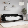 Sofa z funkcją spania, czarna, 80x200 cm, obita aksamitem