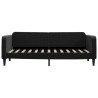 Sofa z funkcją spania, czarna, 80x200 cm, obita aksamitem