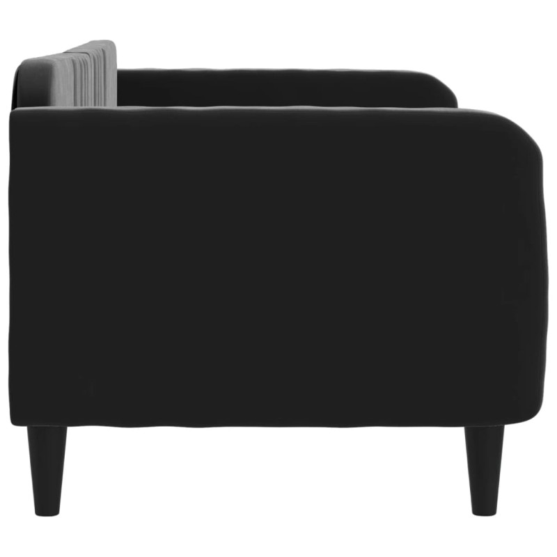 Sofa z funkcją spania, czarna, 80x200 cm, obita aksamitem