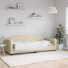 Sofa z funkcją spania, kremowa, 80x200 cm, obita tkaniną