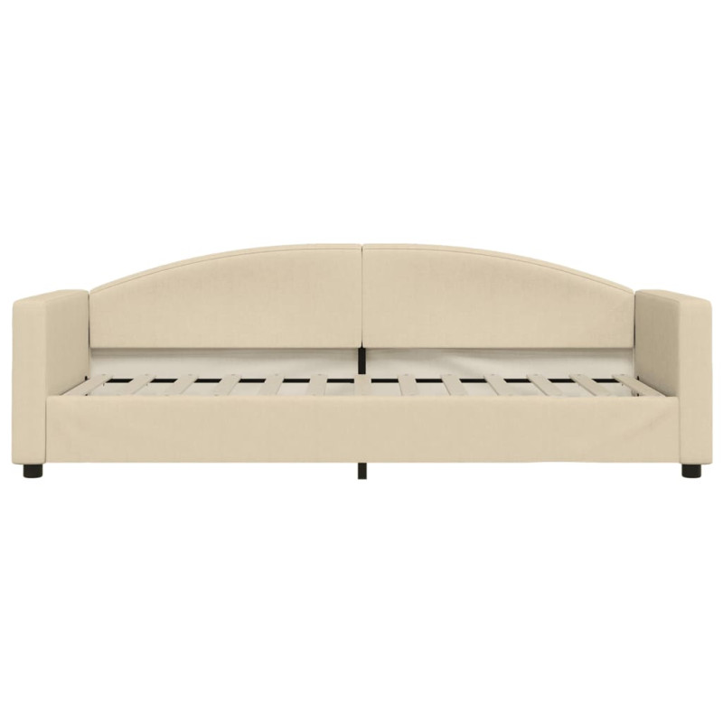 Sofa z funkcją spania, kremowa, 80x200 cm, obita tkaniną