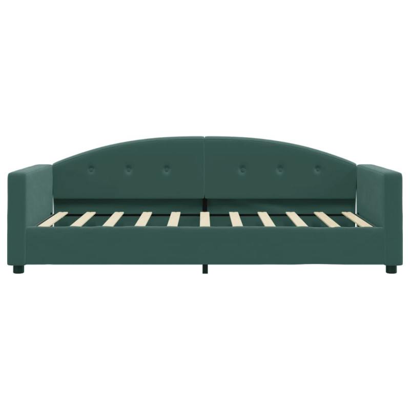 Sofa z funkcją spania, ciemnozielona, 80x200 cm, aksamitna
