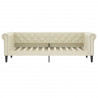Sofa z funkcją spania, kremowa, 90x200 cm, sztuczna skóra