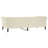 Sofa z funkcją spania, kremowa, 90x200 cm, sztuczna skóra