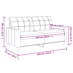 2-osobowa sofa, kolor cappuccino, 140 cm, sztuczna skóra