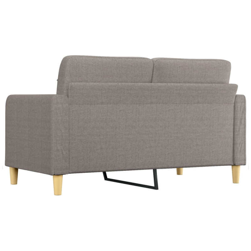 Sofa 2-osobowa, kolor taupe, 140 cm, tapicerowana tkaniną