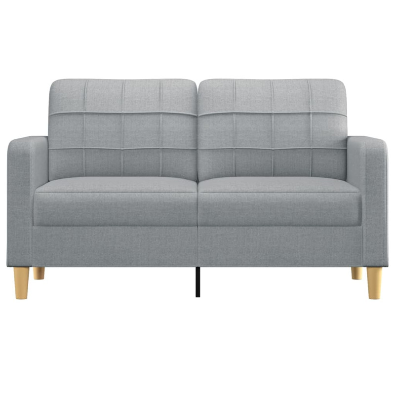 Sofa 2-osobowa, jasnoszara, 140 cm, tapicerowana tkaniną