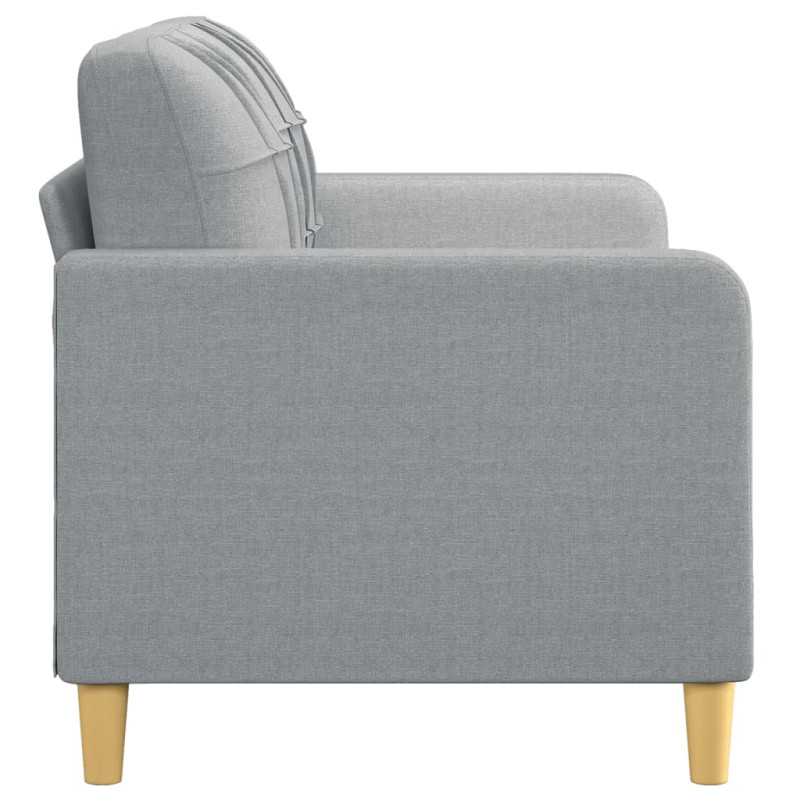 Sofa 2-osobowa, jasnoszara, 140 cm, tapicerowana tkaniną