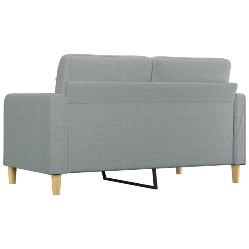 Sofa 2-osobowa, jasnoszara, 140 cm, tapicerowana tkaniną