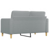 Sofa 2-osobowa, jasnoszara, 140 cm, tapicerowana tkaniną