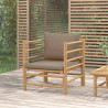 Sofa ogrodowa z poduszkami w kolorze taupe, bambusowa