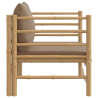 Sofa ogrodowa z poduszkami w kolorze taupe, bambusowa
