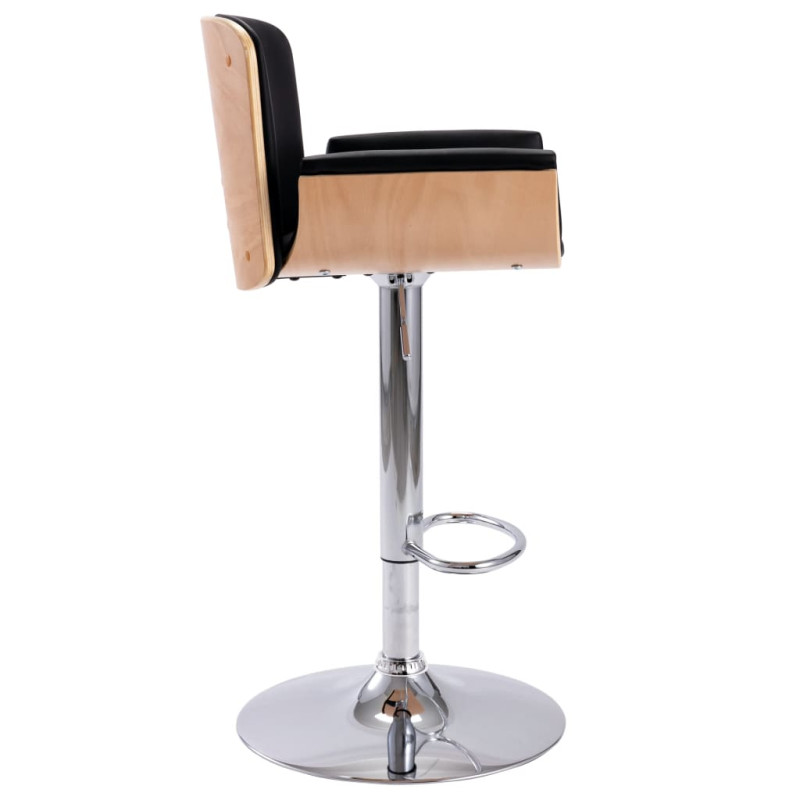 Krzesło barowe, czarne, sztuczna skóra