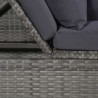 Leżanka ogrodowa, szara, 200 x 60 cm, rattan PE