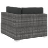 4-częściowa sofa do ogrodu, z poduszkami, polirattan, szara