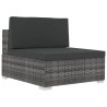 4-częściowa sofa do ogrodu, z poduszkami, polirattan, szara