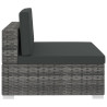 4-częściowa sofa do ogrodu, z poduszkami, polirattan, szara