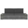 Sofa modułowa 2-osobowa, rattan PE, szara