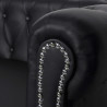 Sofa 2-osobowa w stylu Chesterfield, sztuczna skóra, czarna