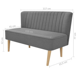 Sofa 117x55,5x77 cm, jasnozielony materiał