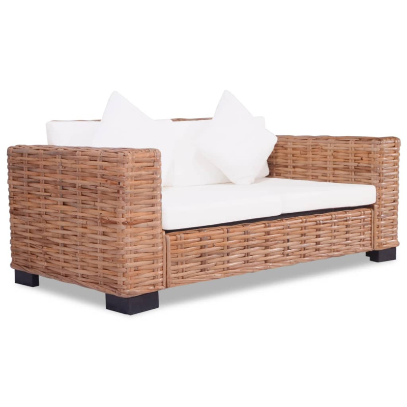 Sofa 2-osobowa z naturalnego rattanu