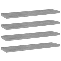 Półki na książki, 4 szt., szarość betonu, 40x10x1,5 cm