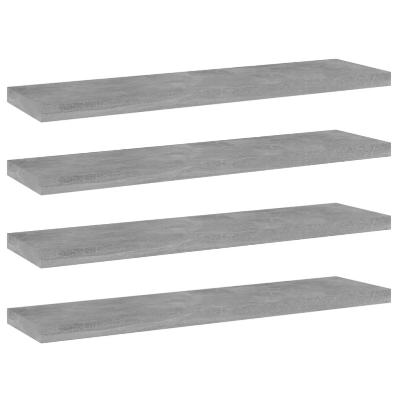 Półki na książki, 4 szt., szarość betonu, 40x10x1,5 cm