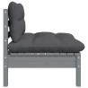 2-osobowa sofa ogrodowa z poduszkami, szara, drewno sosnowe