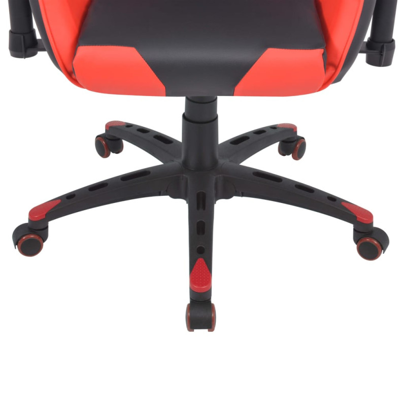 Rozkładane krzesło biurowe, sportowe, sztuczna skóra, czerwone