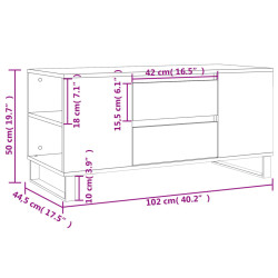 Stolik kawowy, czarny, 102x44,5x50 cm, materiał drewnopochodny