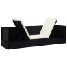Sofa ogrodowa z poduszkami, polirattan, czarna