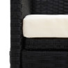 Sofa ogrodowa z poduszkami, polirattan, czarna