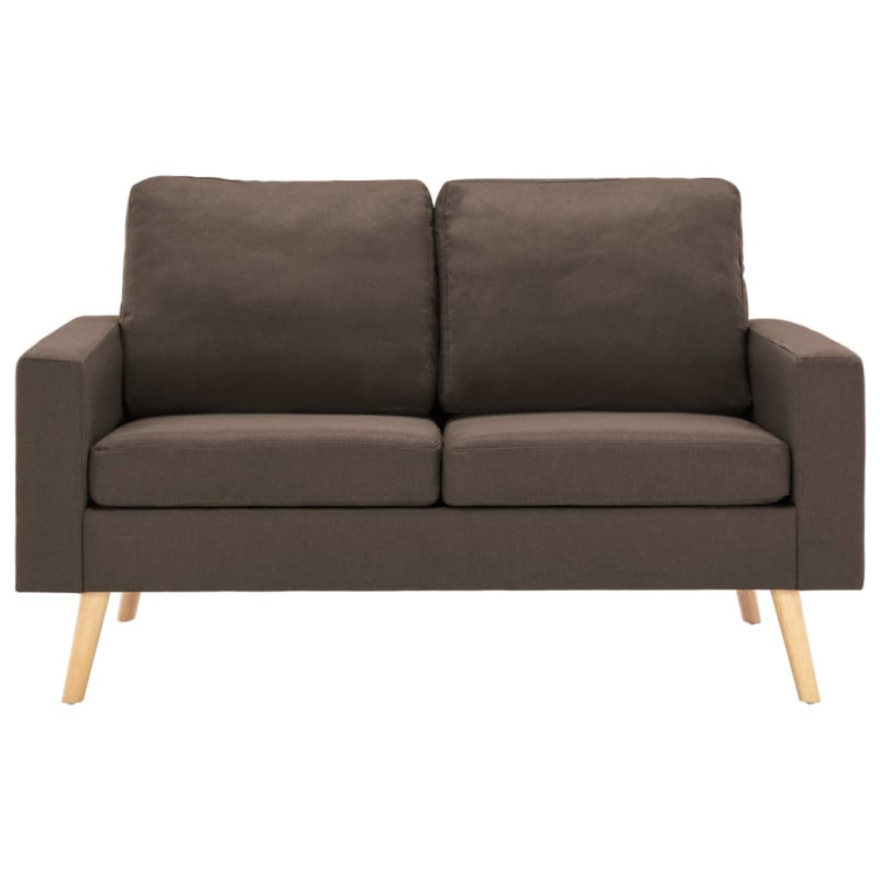 2-osobowa sofa, brązowa, tapicerowana tkaniną