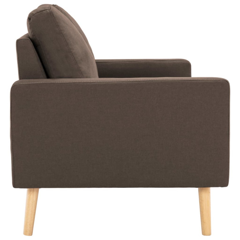 2-osobowa sofa, brązowa, tapicerowana tkaniną