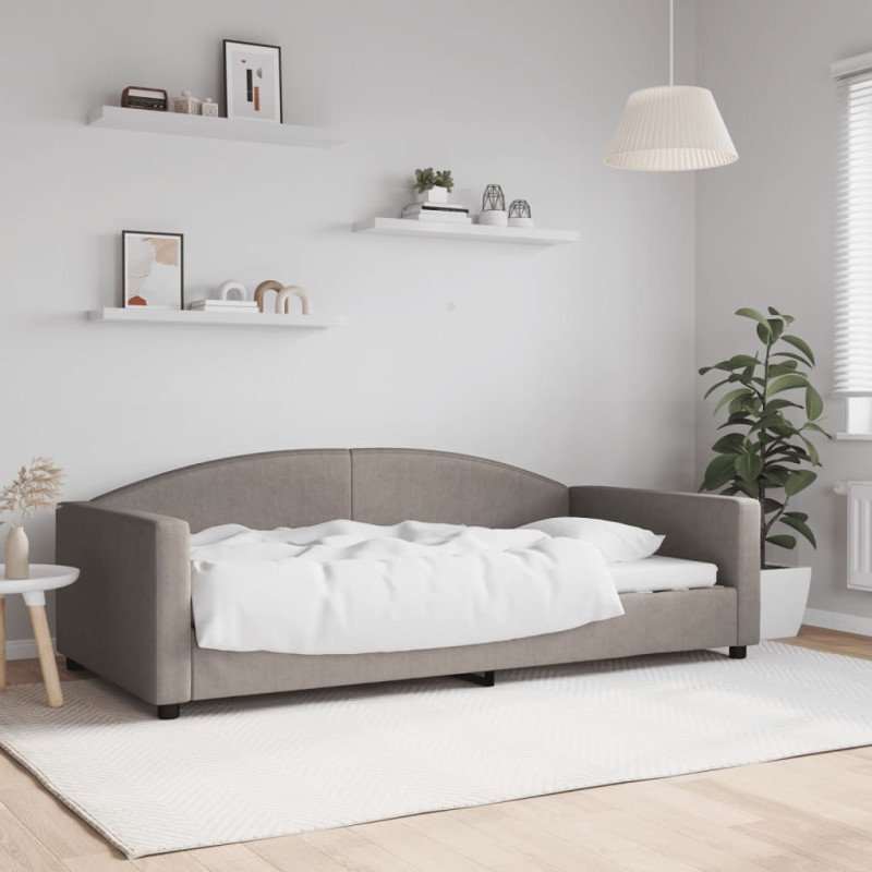 Sofa z funkcją spania, kolor taupe, 100x200 cm, obita tkaniną