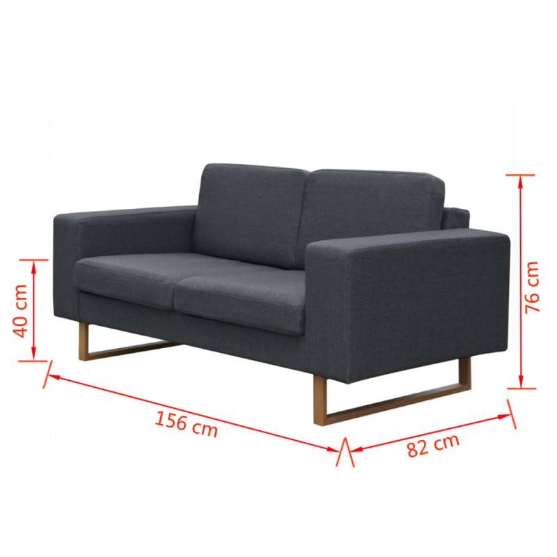 Sofa 2-os. ciemnoszara