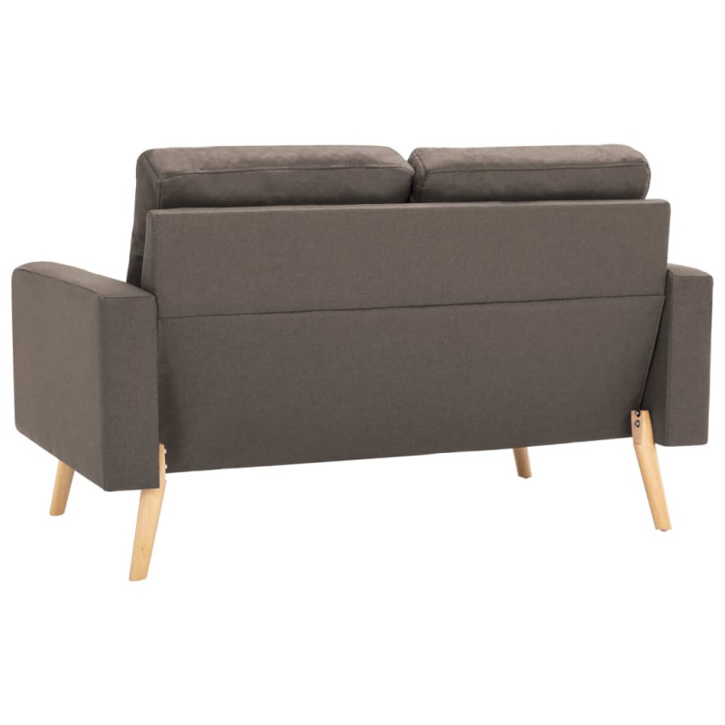 2-osobowa sofa, kolor taupe, tapicerowana tkaniną