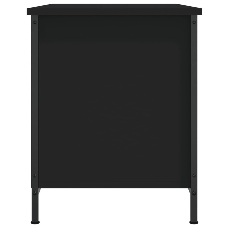 Szafka pod TV, czarna, 80x40x50 cm, materiał drewnopochodny