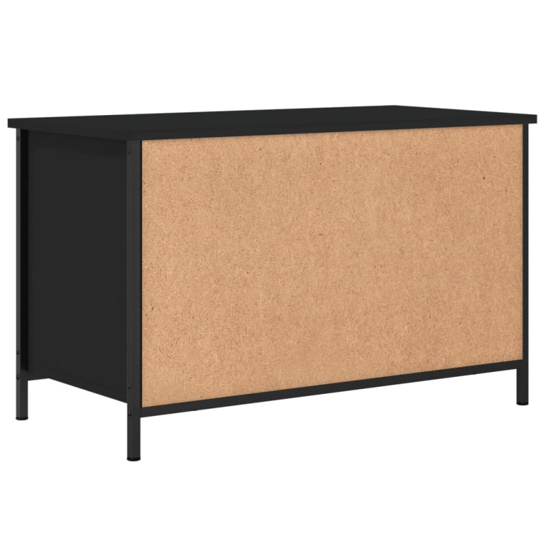 Szafka pod TV, czarna, 80x40x50 cm, materiał drewnopochodny