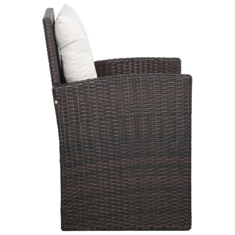 5-cz. zestaw mebli do ogrodu, poduszki, rattan PE, brązowy