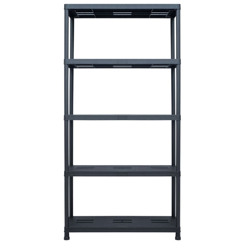 Regał magazynowy, czarny, 260 kg, 90x40x180 cm, plastikowy
