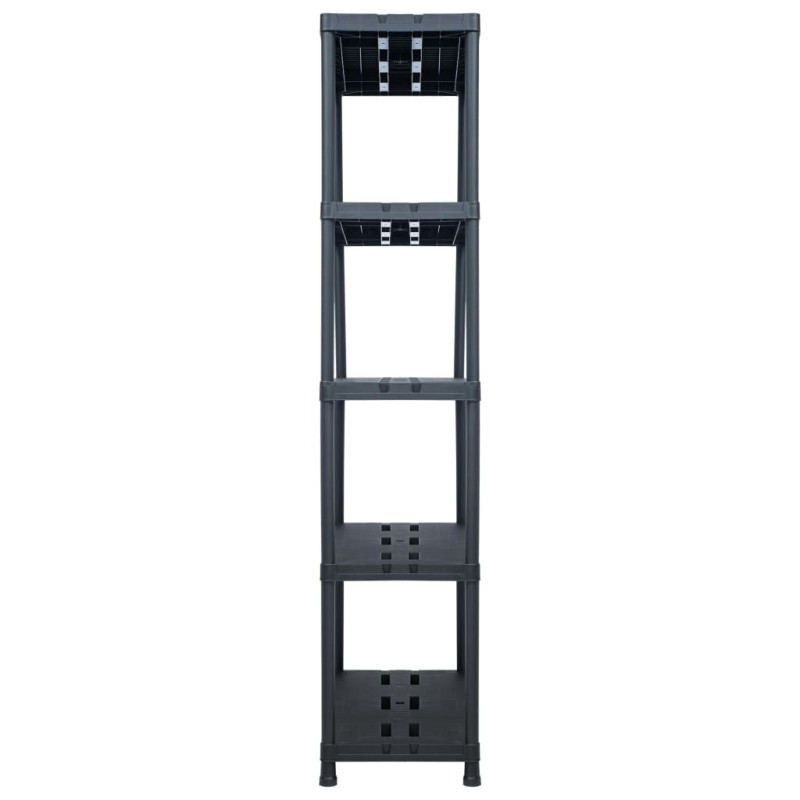 Regał magazynowy, czarny, 260 kg, 90x40x180 cm, plastikowy