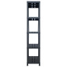 Regał magazynowy, czarny, 260 kg, 90x40x180 cm, plastikowy