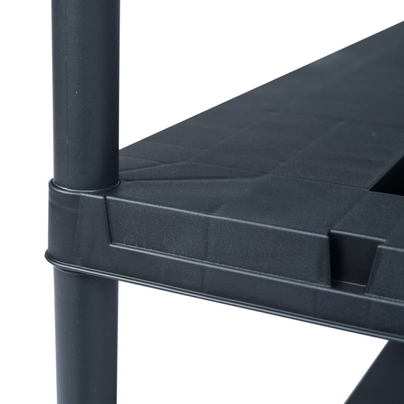 Regał magazynowy, czarny, 260 kg, 90x40x180 cm, plastikowy