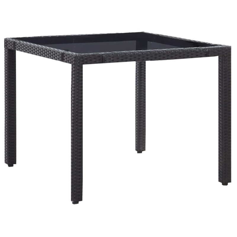 5-cz. zestaw mebli ogrodowych, rattan PE, czarny