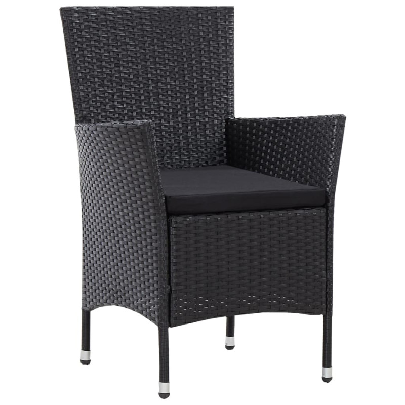 5-cz. zestaw mebli ogrodowych, rattan PE, czarny