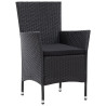 5-cz. zestaw mebli ogrodowych, rattan PE, czarny